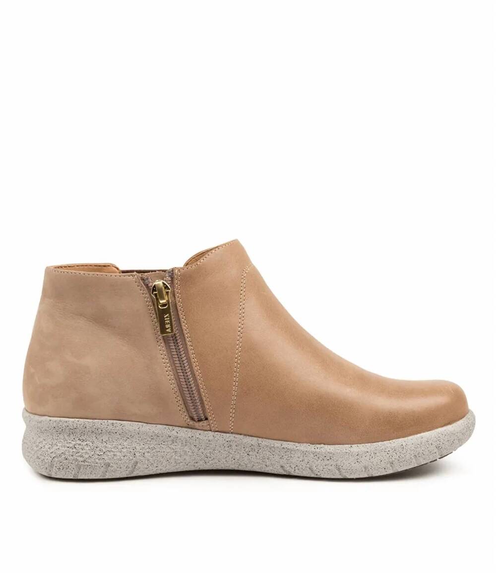 NEW ZIERA women's sadye-xf boot in latte-putty leather-nubuck